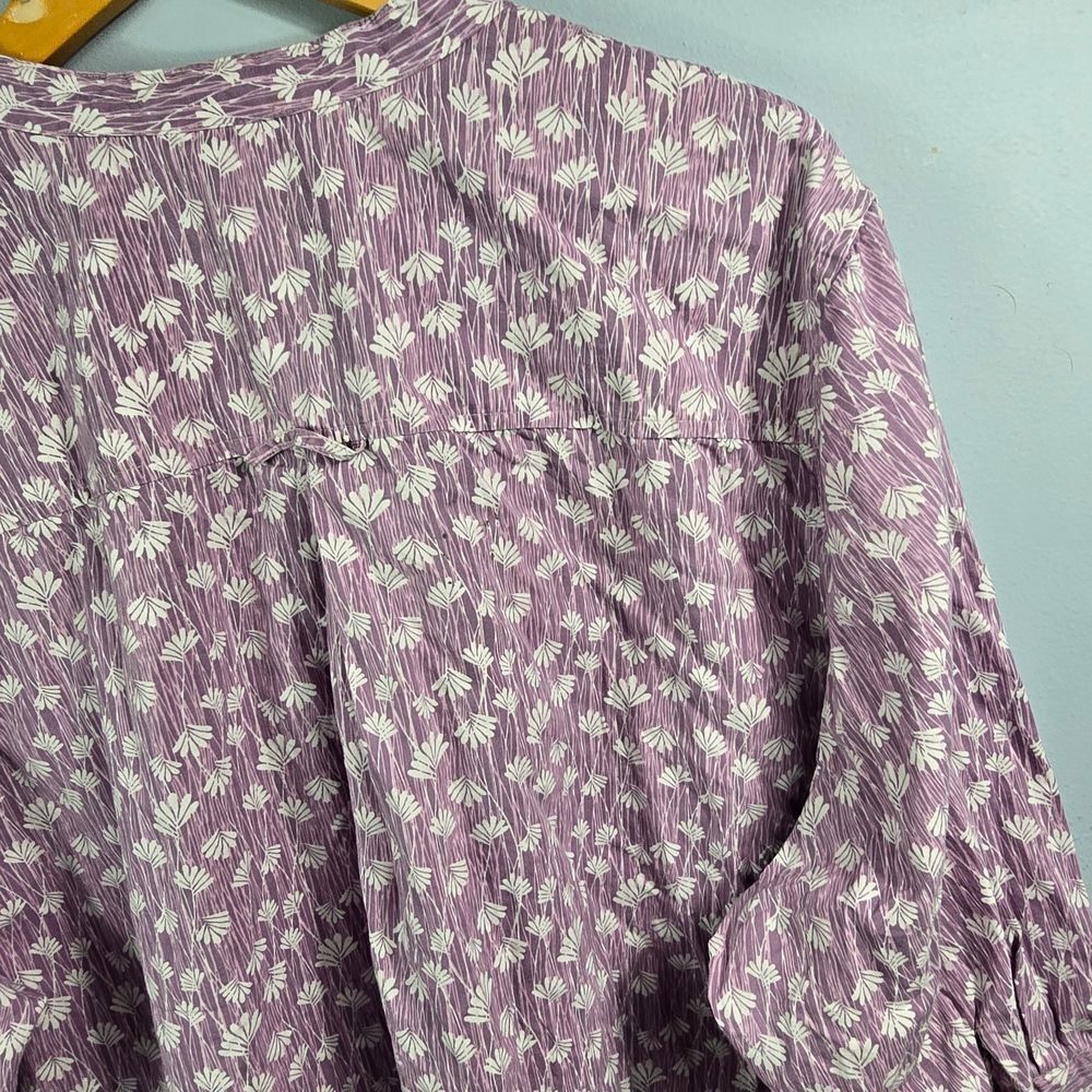 Scandia Woods Lavender Floral Cotton Top Plus Size Xxxl - Picture 13 of 14